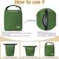 Dog Food Travel Bag,Pet Food Container 20 lb w/2PCS Collapsible Dog Travel Bowls and Zipper Side Pocket(Green, Large)