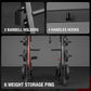 Mikolo Smith Machine, 2200lbs Squat Rack with LAT-Pull Down System & Cable Crossover Machine, Training Equipment with Leg Hold-Down Attachment