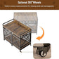 COZPAW Large Dog Crate Furniture, 48 Inch Wooden Dog Kennel for XLarge Dogs, Heavy Duty Dogs Furniture Indoor Wire Dog Cage with Caster Wheels, Decorative Pet House End Table, Brown