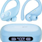 occiam Wireless Earbuds Bluetooth Headphones Ear Buds 96Hrs Playback Sport Over-Ear Waterproof Wireless Headphones Earphones with Earhooks ENC Mics Clear Call for Sport Running Workout Sky Blue