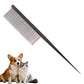 Grooming Pet Comb Rat Tail Dematting Cat and Dog Comb，Rounded Ends Design for Safe Tangle Removal, Hairstyling, Massage，Loose Hair Removal，Prevent Irritation，Fluffing Paws,Face,Tail,Remove Tear Stain