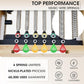Pilates Reformer, PAETA Wooden Foldable Pilates Reformer Machine with Springs, Pilates Machines for Home Use and Studio, Pilates Equipment with Sitting Box, Jump Board and Accessories