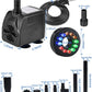15W 1000L/H Submersible Fountain Water Pump with 12 Colorful LED Lights, Mushroom and Blossom Spray Head for Fountain,Pond,Outdoor Water Feature, Statuary Gardens,Aquarium Fish Tank