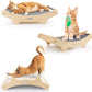 Double-Sided Cat Scratcher With Natural Sisal + Carpet Cloth, Durable Solid Wooden Structure Scratch Pad for Indoor Cats, Scratcher Lounge, 16.5 x 10.8in