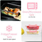 M MCIRCO [10-Pack Meal Prep Containers with Snap Locking Lids, Glass Airtight Lunch, Food Storage Containers, Microwave, Oven, Freezer and Dishwasher Friendly, Pink