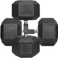 WF Athletic Supply Rubber Encased Hex Dumbbells with Rubber Grip Contoured Handle for Muscle Toning, Strength Building & Full Body Workout