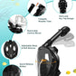 Mask Fins Snorkeling Gear for Adults, Full Face Snorkel Mask & Adjustable Swim Fins Snorkel Set, Panoramic View Snorkel Mask Dry Top Anti-Fog Anti-Leak