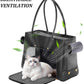 Fashion Pet Carrier Purse for Small Cat and Dog, Luxury Pu Soft-Sided Tote Bag with Large Pockets for Dogs and Puppies (Black, 15.8" L x 7.5" W x 11.8" H)
