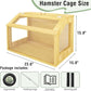24" Wooden Hamster Cage, Chewproof Gerbil Cages and Habitats, Openable Top Roof Window with Silencing Pad, Guinea Pig Cage for Small Animals, Dwarf and Syrian Hamster, 24 x 16 x 16 Inches