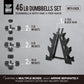 WF Athletic Supply Rubber Encased Hex Dumbbells with Rubber Grip Contoured Handle for Muscle Toning, Strength Building & Full Body Workout