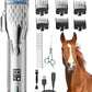 Horse Clippers, Cordless Trimmers Grooming Kit with 2500mAh Battery，Low Noise Heavy Duty Body Clipping Machine with LED Display, Suitable for Horse, Cattle, Cat, Dog with Thick/Tangled Coat