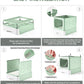 Cat Litter Box with X-Large Litter Mat and Scoop, Large Foldable Litter Box with Lid, Enclosed Kitty Box,Front Top Entry Exit, Odor Control Easy to Clean (Upgrade Green)