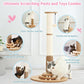 Made4Pets Cat Scratching Post Premium Sisal Cat Scratcher Kitten Toys for Indoor Kittens 33.6" Tall Cat Tower Scratch Post Cat Tree Wooden Interactive Ball Track Cat Toy with Hanging Ball, Beige