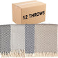 Arkwright Common Ground Bulk Blankets - Pack of 12 - Reversible 100% Cotton All Season Lightweight Couch Bed Throws for Wedding Guests, Travel, and Outdoor Events, 50 x 70 in, Diamond