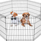 BestPet Dog Pen Playpen Puppy Pet Playpen 8 Panel Indoor Outdoor Metal Portable Folding Animal Exercise Dog Fence,24",Black