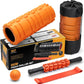 5 in 1 Foam Roller Set for Deep Tissue Muscle Massage, Trigger Point Fitness Exercise Foam Roller, Massage Roller, Massage Ball, Stretching Strap, for Whole Body(Orange-Black)