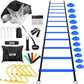 GHB Agility Ladder,Football Training Equipment Set,4 Agility Hurdles, 20 feet12 Rungs Speed Ladder,12 Disc Cones,Resistance Parachute, Jump Rope, 5 Resistance Bands