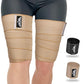 supregear 2 Pcs Hamstring and Thigh Compression Wraps, Adjustable Thigh Brace for Muscle Sprain, Quadricep Support Sleeve for Men and Women, Elastic Bandages for Knee Calf Arm Leg, 200 cm/79 in, Khaki