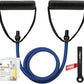 RitFit Single Resistance Exercise Band with Comfortable Handles - Ideal for Physical Therapy, Strength Training, Muscle Toning - Door Anchor and Starter Guide Included