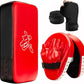 3-in-1 Boxing Pads and Kick Punching Mitts Set, Leather Hand Target Focus Pads, MMA Muay Thai Pads for Kicking Taekwondo Karate Kickboxing, Kids Adults Boxing Training Sparring Gear Equipment