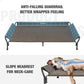 Veehoo Cooling Elevated Dog Bed, Guardrail Raised Pet Cot, Indoor & Outdoor XXL Pet Bed with Washable & Breathable Teslin Mesh, Non-Slip Feet, Dog Couch Bed, 62.5" x 37", Brown