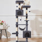 Taoqimiao Cat Tree, 68-Inch Cat Tree Cat Tower for Indoor Cats, Plush Multi-Level Cat Condo with 6 Scratching Posts, 2 Perches, 2 Caves,Hammock, 3 Pompoms,MS020SG Smoky Gray