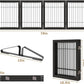 Dog Gate Wire Dog Gates for House Doorways Stairs 24-Inch Freestanding Pet Gate Puppy Fences Indoor (4 Panel, Black)