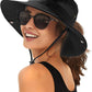 FURTALK Womens Sun Hat with Ponytail Hole Beach Hiking Summer Wide Brim UPF 80+ Outdoor Protection Foldable Bucket Hat