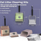 Cat Litter Scooper with Holder, Metal Litter Scoop Includes Portable Small Broom and Dustpan Set, Heavy Duty Stainless Steel Litter Scoop with Coarse and Fine Grid, Quick Sift and Easy Clean