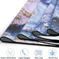 QiyI Yoga Mat Towel with Corner Pockets, Non Slip Sweat Absorbent Hot Yoga Towels, Soft Yoga Blankets with Travel Bag, Skidless Mat Cover for Workout, Gym, Fitness - 74"x26", Purple Gold Marble