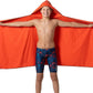 Flow Hydro Sport Towel - Microfiber Quick Dry Swimming Towels for Swim, Pool, Triathlon, and Other Water Sports in Medium, Large, Extra Large, and Hooded Sizes (Red, Large w/Hood)