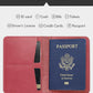 ALLIVE Passport Holder for Travel Women Men,Genuine Leather Passport Cover Wallet,Travel Must Haves Airport Essentials Travel Gifts Pink