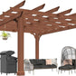 MUPATER 10x12 FT All Cedar Wooden Pergola, Kit with Stakes, Quality Supported Structure, Snow and Wind Supported,Outdoor Pergola with Cedar Framed for Backyard, Deck, Lawn