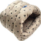 WOWOWMEOW Guinea Pig Cave Bed Small Animals Warm Cage Hanging Bed for Rat, Chinchilla, Hedgehog, Rabbit (L, Dot-Grey)
