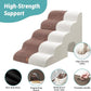 Wide Dog Stairs with Tunnel, Foam Detachable Large Dog Step for Small Pet, Puppy or Cats, Medium Pet Ramp for High Bed, Couch, Sofa or Car, 19.7x33x22.4 inch, 5 Step, Brown