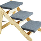 VEVOR Wood Pet Stairs/Pet Steps, 2-in-1 Foldable Wooden Dog Stair for Beds, Sofa and Cars, Dog Stairs & Ramp with 3 Steps for Small Medium Large Pet, up to 150 lbs