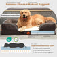 Laifug Large Orthopedic Premium Memory Foam Dog Bed, Dog Sofa with Washable and Removable Suede Cover, Waterproof Liner and Non-Slip Bottom Light Brown, X-Large(44''x34''x9'')