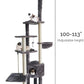 Furhaven 100"-113" Tall Cat Tree for Indoor Cats w/ Adjustable Height, Ft. Sisal Scratching Posts, Condo, & Toys - Tiger Tough Skyscraper Interactive Playground Tower - Gray, One Size