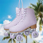 Roller Skates for Women or Men with Height Adjustable Rubber Stoppers Retro Suede Quad Roller Skates for Outdoor and Indoor
