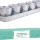 SCANDINORDICA Galvanized Metal Herb Planter, 5 Pots with Drainage Holes, Indoor Outdoor Use, Farmhouse Decor, 19.5x3.9x3.5 inches