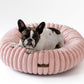 MEWOOFUN Donut Dog Beds for Small Dog, Calming Bed Round Cute Puppy Bed with Non-Slip Bottom, Fluffy Washable Pet Bed for Puppy and Kitten (Pink, M (30x30x8))