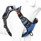 Timos Dog Harness for Large Dogs, No Pull Service Vest with Reflective Strips and Control Handle,No Choke Dog Harness with 2 Metal Rings for Easy Walking,Outdoor Training,Blue, XL