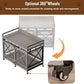 COZPAW Large Dog Crate Furniture, 48 Inch Wooden Dog Kennel for XLarge Dogs, Heavy Duty Dogs Furniture Indoor Wire Dog Cage with Caster Wheels,Decorative Pet House End Table, Textured Gray