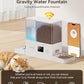 Rojeco 36Cups/8.5L WiFi Automatic Cat Feeder and Gravity Water Dispenser,Stainless Steel Bowls 2-in-1 Large Capacity 5L Food Dispenser with APP and 3.5L Water Fountain for Pets,Dogs,Puppies,Kittens