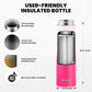Insulated Water Bottle 20 oz, Triple Wall Vacuum Stainless Steel (Cold for 48 Hrs), Leak Proof & Non-BPA, Kids Water Bottle Jug for School with Straw Spout Lids, Ombre Pink