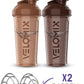'-2 Pack- 28 oz Protein Shaker Bottles for Protein Mixes - 2x Wire Whisk | Leak Proof Shaker Cups for Protein Shakes | Protein Shaker Bottle Pack | Shakers for Protein Shakes-Brown Colors
