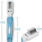 Pets First Professional Pet Mat Remover - Dematting Tool for Grooming Cats & Dogs - Removes Matted Fur, Tangles, Knots, Loose Hair & Dirt - Stainless Steel, Gentle Teeth, Soft Comfort Grip Handle,Blue
