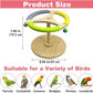 PINVNBY Bird Stand Perch Toy Wooden Spinning Parrot Perch with Cotton Rope and Bell Interactive Cockatiel Toy Bird Cage Accessories for Parakeets Conures Budgies Finches Lovebirds