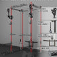 Eonfit E2 Power Cage，1500LB Squat Rack with Cable Crossover System.Multi-Function Power Rack for Home Gum.All-in-One Squat Rack with More Training Attachments