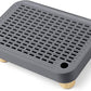 Cat Litter Box Step Ramp, Cat Litter Catcher Mat with Wooden Feet, Filter Function, Cat Pedal Stool for Self-Cleaning Cat Litter Box, Ideal for Kitten & Elderly Cats (Dark Grey)
